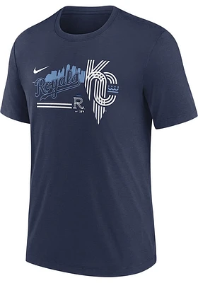 Nike Kansas City Royals Navy Blue Connect Graphic Short Sleeve Fashion T Shirt