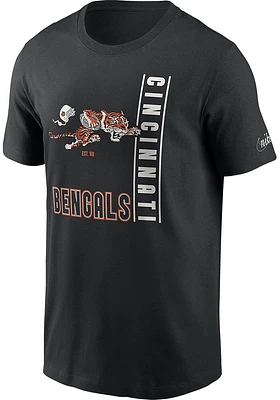 Nike Cincinnati Bengals Black REWIND LOCKUP Short Sleeve T Shirt