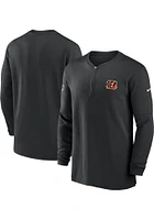 Nike Cincinnati Bengals Mens Black Sideline Dri-Fit Long Sleeve Qtr Zip Pullover