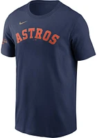 Jose Altuve Houston Astros Navy Blue Gold Logo NN Short Sleeve Player T Shirt
