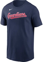 Josh Bell Cleveland Guardians Navy Blue Name and Number Short Sleeve Player T Shirt