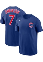 Dansby Swanson Chicago Cubs Blue Name Number Short Sleeve Player T Shirt