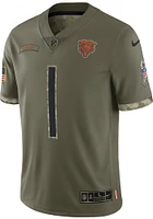 Justin Fields Nike Chicago Bears Mens Olive SALUTE TO SERVICE Limited Football Jersey