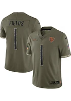 Justin Fields Nike Chicago Bears Mens Olive SALUTE TO SERVICE Limited Football Jersey