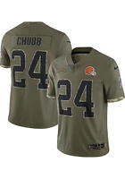 Nick Chubb Nike Cleveland Browns Mens Olive SALUTE TO SERVICE Limited Football Jersey