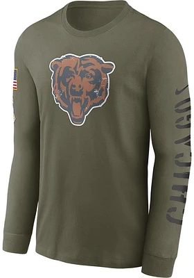 Nike Chicago Bears Olive SALUTE TO SERVICE Long Sleeve T Shirt