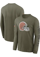 Nike Cleveland Browns Olive SALUTE TO SERVICE Long Sleeve T Shirt
