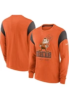 Nike Cleveland Browns Orange HISTORIC Sleeve STRIPE Long Fashion T Shirt
