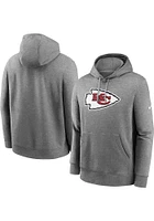 Nike Kansas City Chiefs Mens Grey REWIND CLUB Logo Long Sleeve Hoodie
