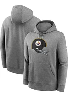 Nike Pittsburgh Steelers Mens Grey REWIND CLUB Long Sleeve Hoodie