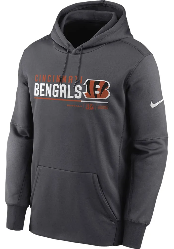 Nike Cincinnati Bengals Mens Charcoal THERMA PULLOVER Hood