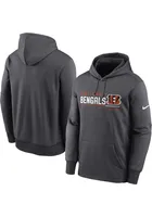 Nike Cincinnati Bengals Mens Charcoal THERMA PULLOVER Hood