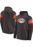 Nike Cleveland Browns Mens Brown SIDELINE HOODIE TOP Logo Hood