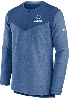 Nike Indianapolis Colts Mens Blue SIDELINE DRI-FIT HALF Zip Long Sleeve Qtr Pullover