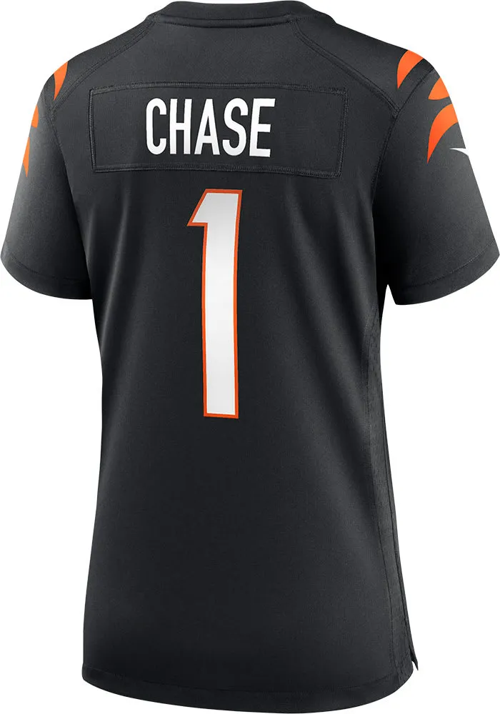 Ja'Marr Chase  Nike Cincinnati Bengals Womens Black HOME GAME Football Jersey