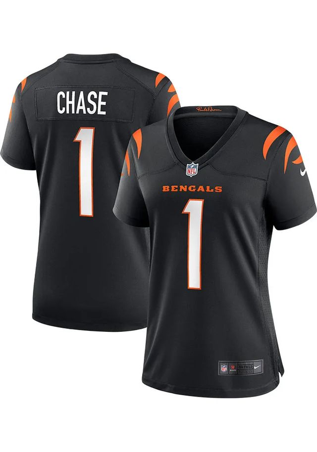 Ja'Marr Chase  Nike Cincinnati Bengals Womens Black HOME GAME Football Jersey