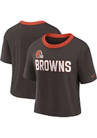 Nike Cleveland Browns Womens Brown Fan High Short Sleeve T-Shirt