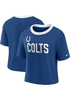 Nike Indianapolis Colts Womens Blue Fan High Short Sleeve T-Shirt