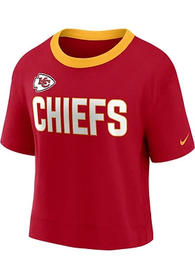 Nike Kansas City Chiefs Womens Red Fan High Short Sleeve T-Shirt
