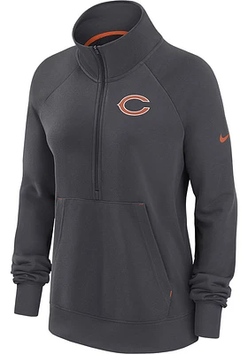 Nike Chicago Bears Womens Charcoal Premium Qtr Zip Pullover
