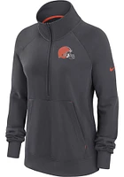 Nike Cleveland Browns Womens Charcoal Premium Qtr Zip Pullover
