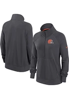 Nike Cleveland Browns Womens Charcoal Premium Qtr Zip Pullover