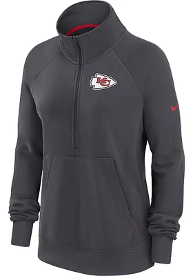 Nike Kansas City Chiefs Womens Charcoal Premium Qtr Zip Pullover