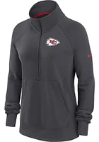 Nike Kansas City Chiefs Womens Charcoal Premium Qtr Zip Pullover
