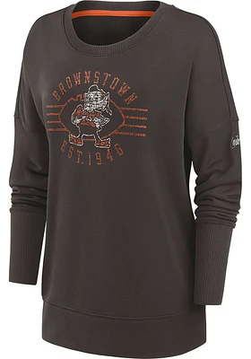 Nike Cleveland Browns Womens Brown Playback Crew Sweatshirt