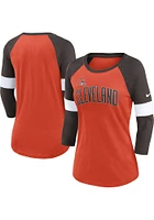 Nike Cleveland Browns Womens Orange Football Pride LS Tee