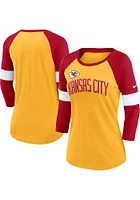 Nike Kansas City Chiefs Womens Gold Football Pride LS Tee