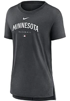 Nike Minnesota Twins Womens Charcoal Triblend Short Sleeve T-Shirt