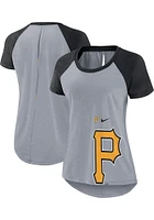Nike Pittsburgh Pirates Womens Grey Breeze Short Sleeve T-Shirt