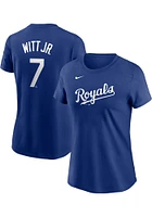 Bobby Witt Jr Kansas City Royals Womens Blue Gameday Player T-Shirt