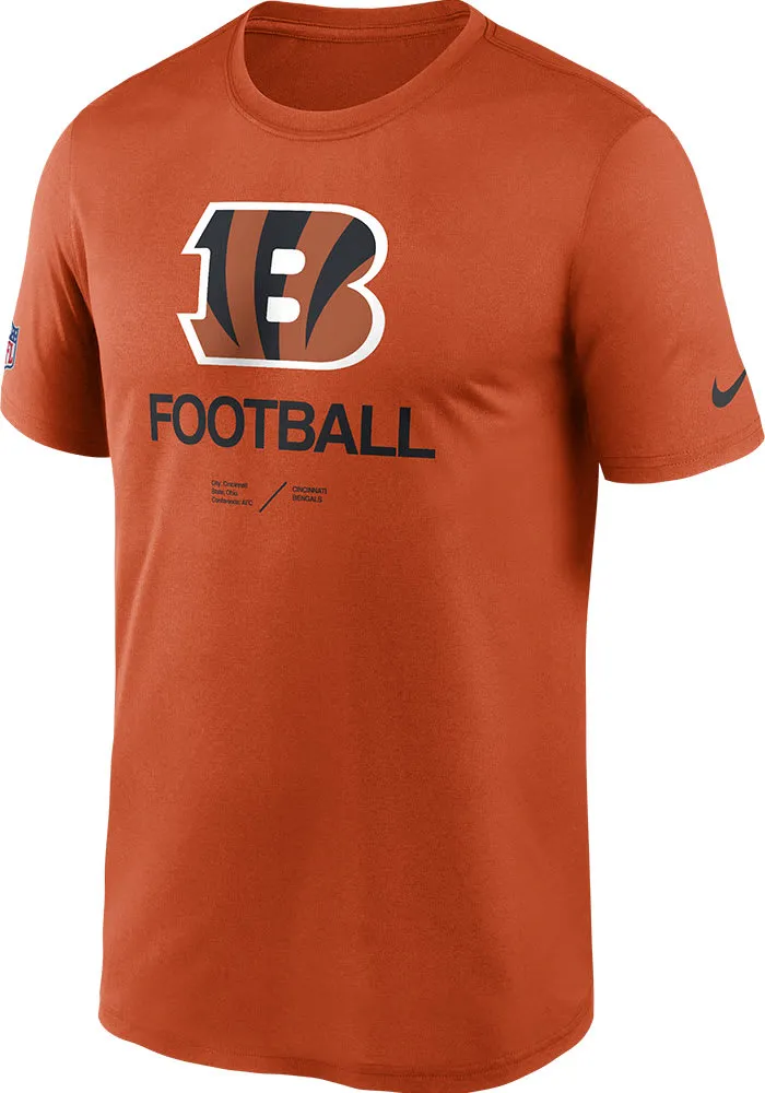 Nike Cincinnati Bengals Orange Team Issue Legend Short Sleeve T Shirt