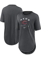 Nike Cincinnati Reds Womens Charcoal Weekend Short Sleeve T-Shirt