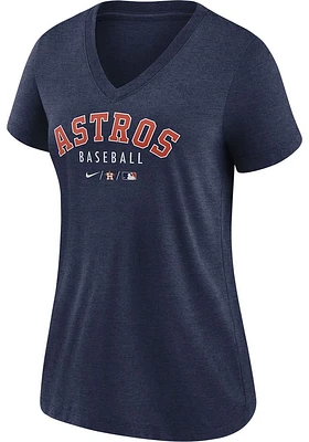 Nike Houston Astros Womens Navy Blue Fashion Short Sleeve T-Shirt
