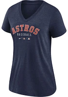 Nike Houston Astros Womens Navy Blue Fashion Short Sleeve T-Shirt