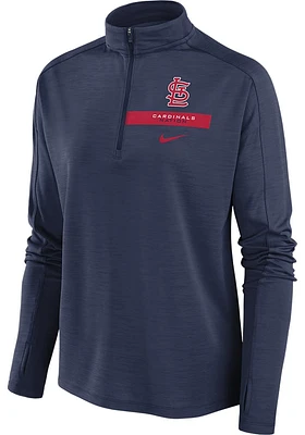 Nike St Louis Cardinals Womens Navy Blue Pacer Qtr Zip Pullover