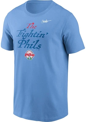 Nike Philadelphia Phillies Light Blue Local Graphic Short Sleeve T Shirt