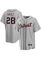 Javier Baez Detroit Tigers Mens Replica Away Jersey - Grey