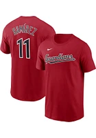 Jose Ramirez Cleveland Guardians Red Name And Number Short Sleeve Player T Shirt