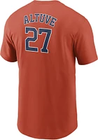 Jose Altuve Houston Astros Orange Name And Number Short Sleeve Player T Shirt