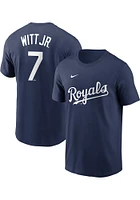 Bobby Witt Jr Kansas City Royals Navy Blue Name And Number Short Sleeve Player T Shirt