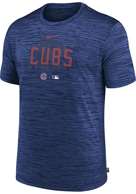 Nike Chicago Cubs Blue Velocity Graphic Short Sleeve T Shirt