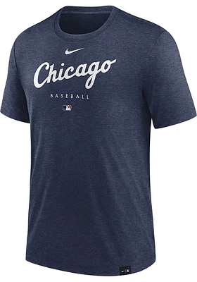 Nike Chicago White Sox Navy Blue Early Work Script Short Sleeve Fashion T Shirt
