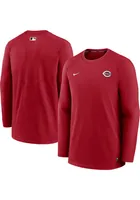 Nike Cincinnati Reds Mens Red Pregame Long Sleeve Sweatshirt