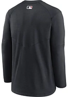 Nike Cleveland Guardians Mens Navy Blue Pregame Long Sleeve Sweatshirt