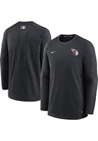 Nike Cleveland Guardians Mens Navy Blue Pregame Long Sleeve Sweatshirt