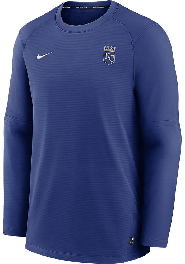 Nike Kansas City Royals Mens Blue Pregame Long Sleeve Sweatshirt